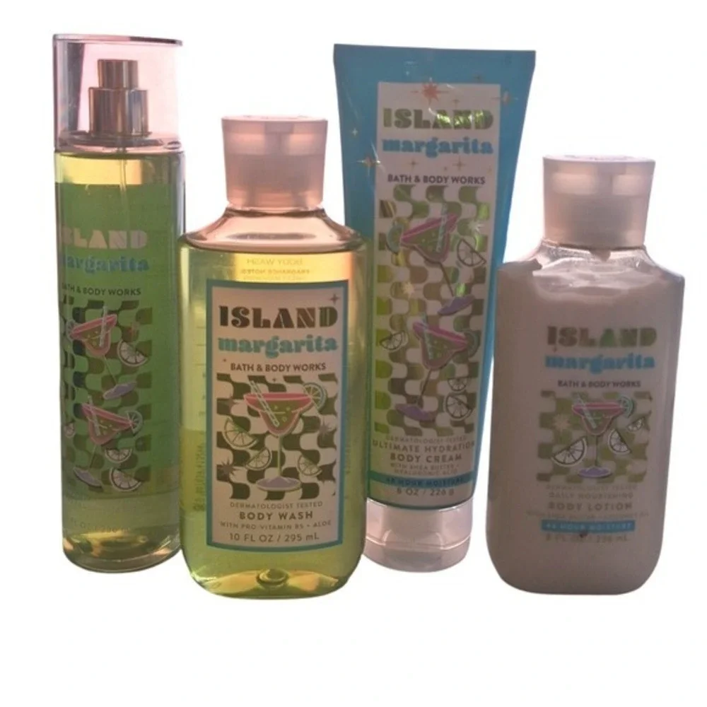 Bath & Body Works Women's Island Margarita 4pcs Body Mist Cream Wash Lotion Femi